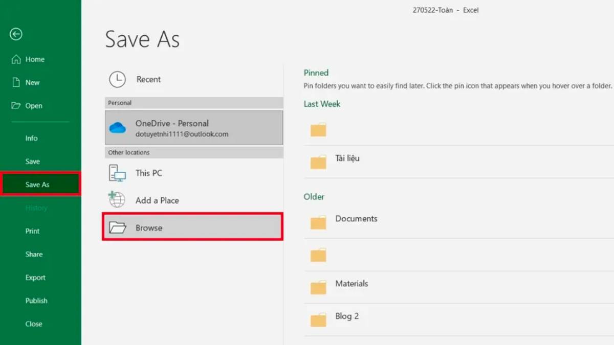 Cách nén file excel giảm dung lượng bước 1