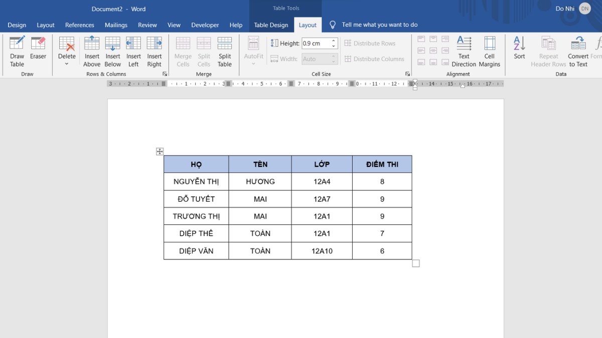 Cách sắp xếp tên trùng nhau theo thứ tự ABC trong Word bước 3