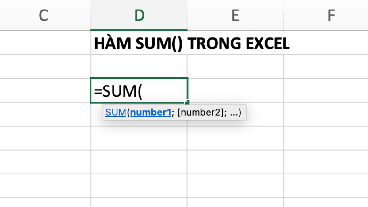 Công thức của hàm SUM