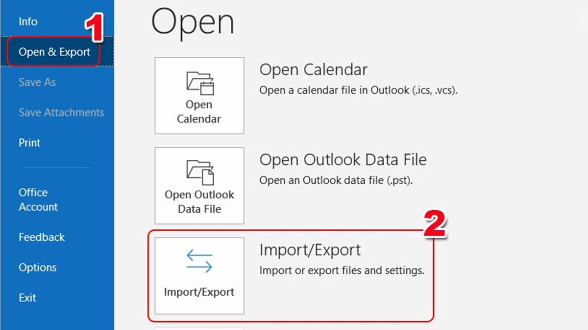 Cách sử dụng Outlook Lấy danh bạ liên hệ bước 1