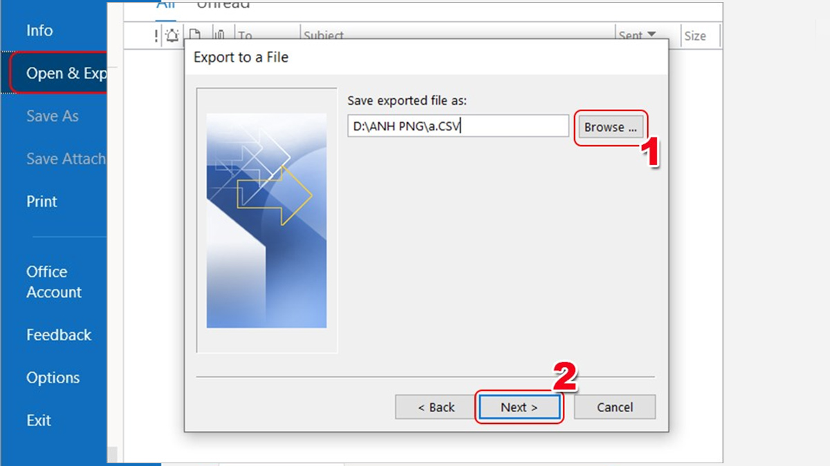 Cách sử dụng Outlook Lấy danh bạ liên hệ bước 4