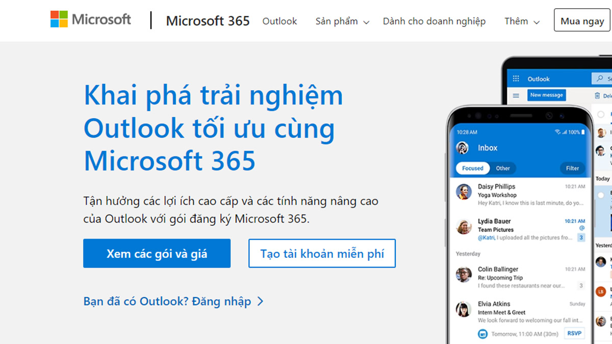 Hướng dẫn cài đặt Outlook bước 1