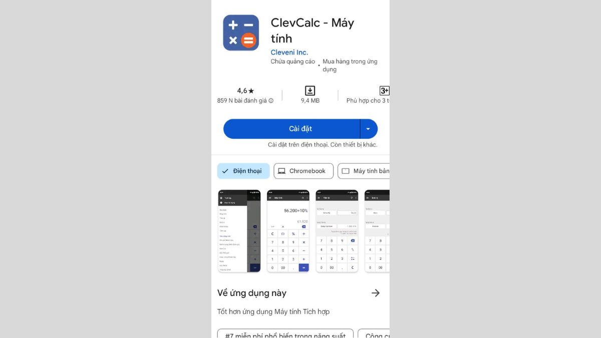 Cách tải ứng dụng ClevCalc trên Android bước 2