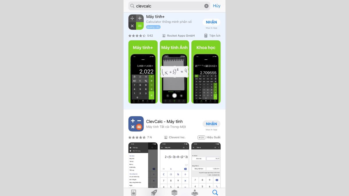 Cách tải ClevCalc trên điện thoại iOS bước 1