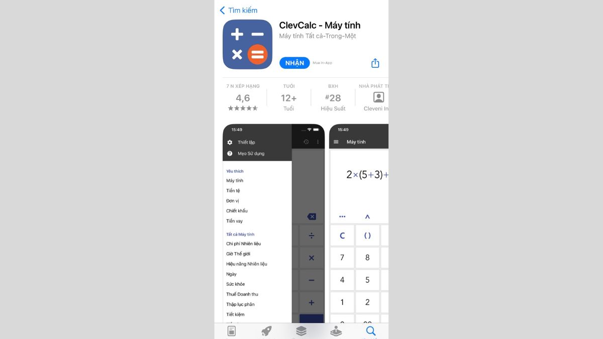 Cách tải ClevCalc trên điện thoại iOS bước 2