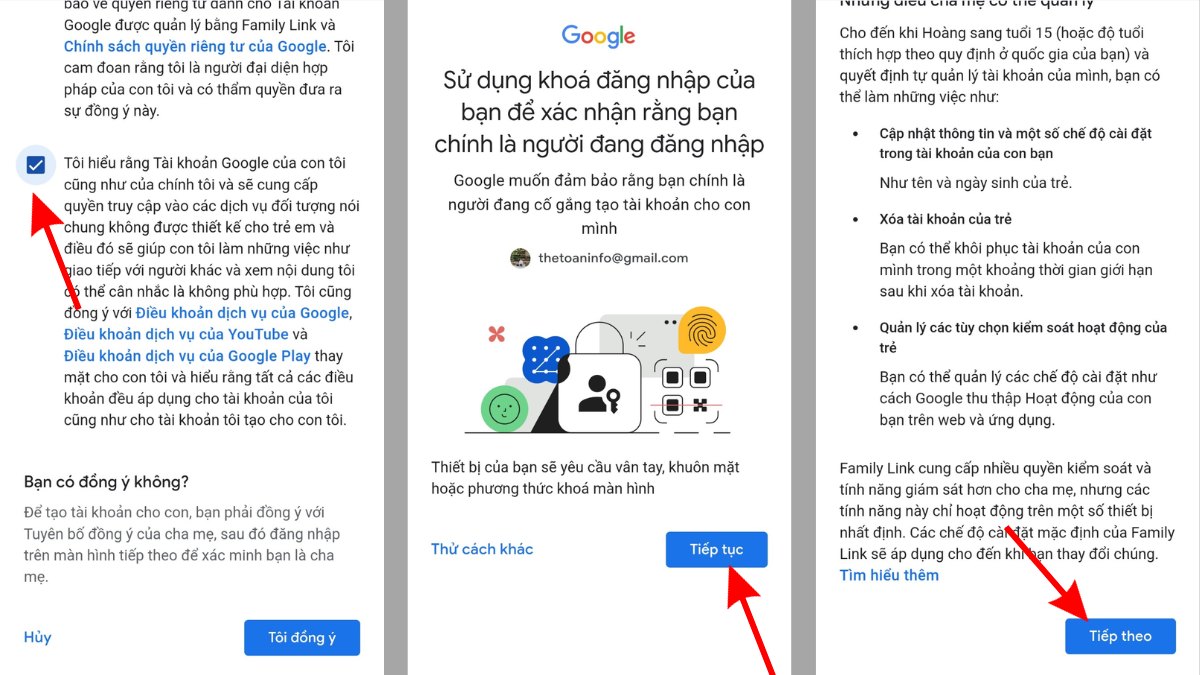 Cách tạo tài khoản Family Link trên điện thoại của cha mẹ bước 3