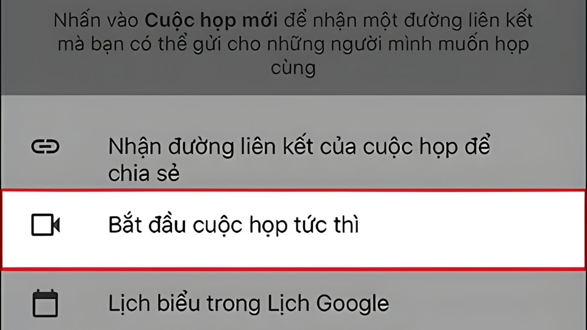 Cách tạo link Google Meet bước 2