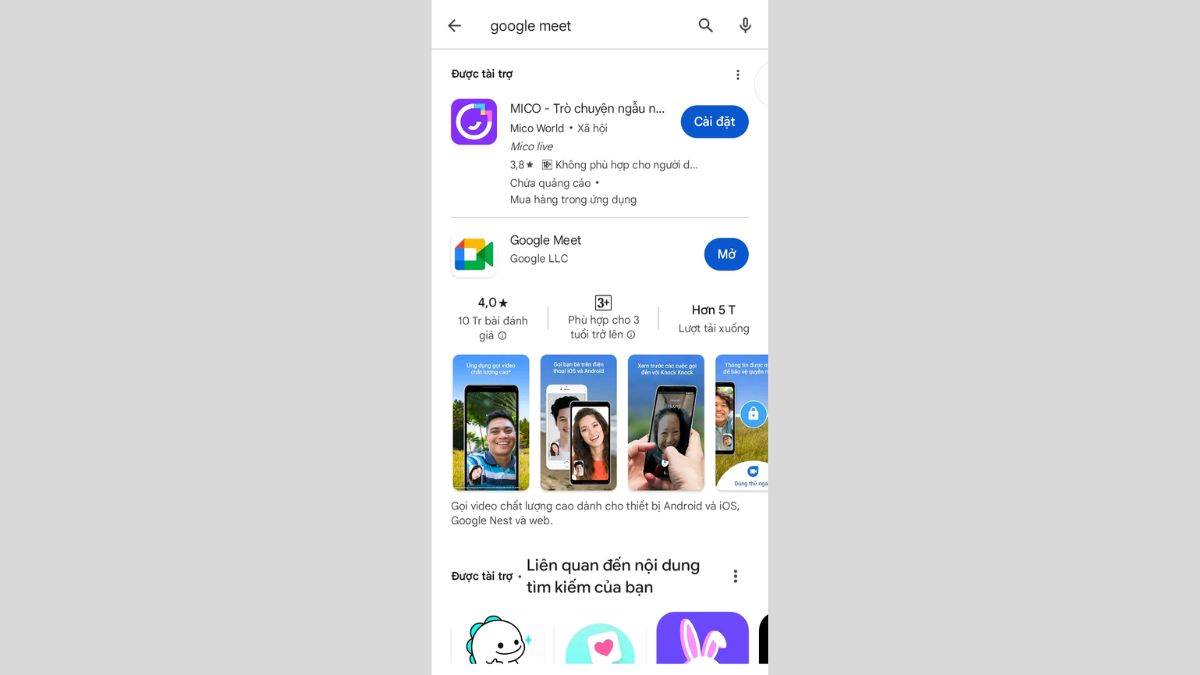 Cách tải Google Meet trên điện thoại Android bước 1