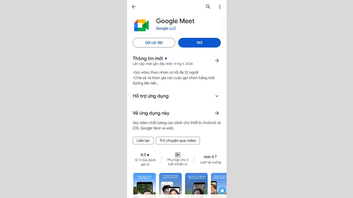 Cách tải Google Meet trên điện thoại Android bước 2