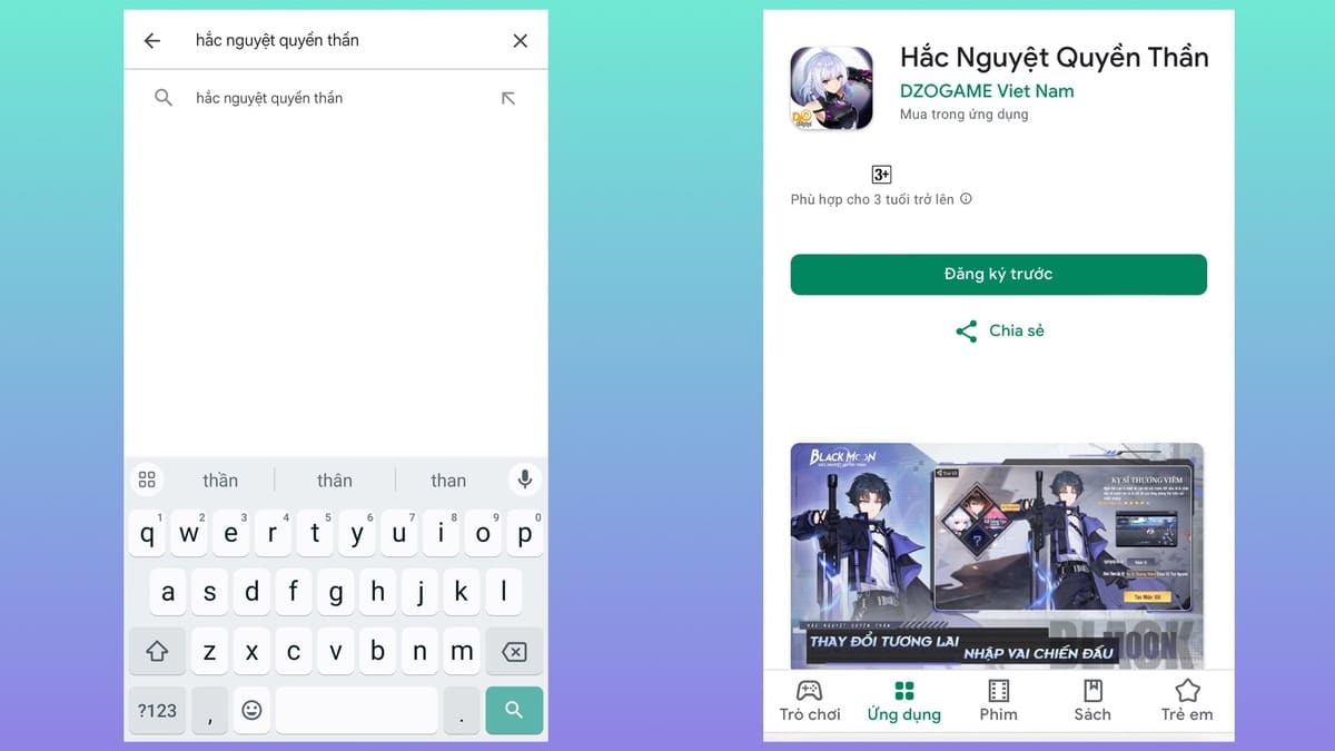 Cách tải Hắc Nguyệt Quyền Thần trên điện thoại Android