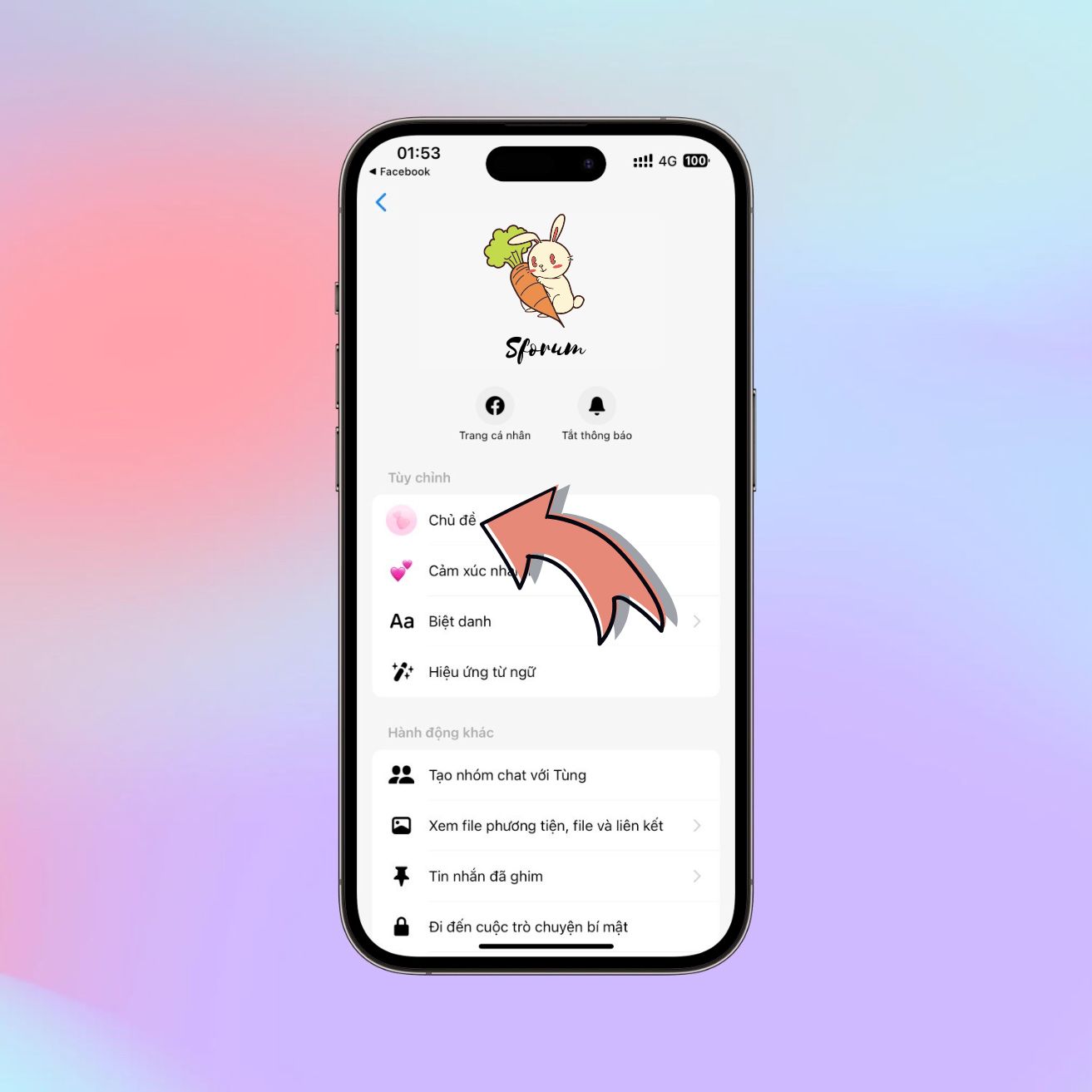 Hướng dẫn cách đổi chủ để Tết cực đẹp trên Messenger