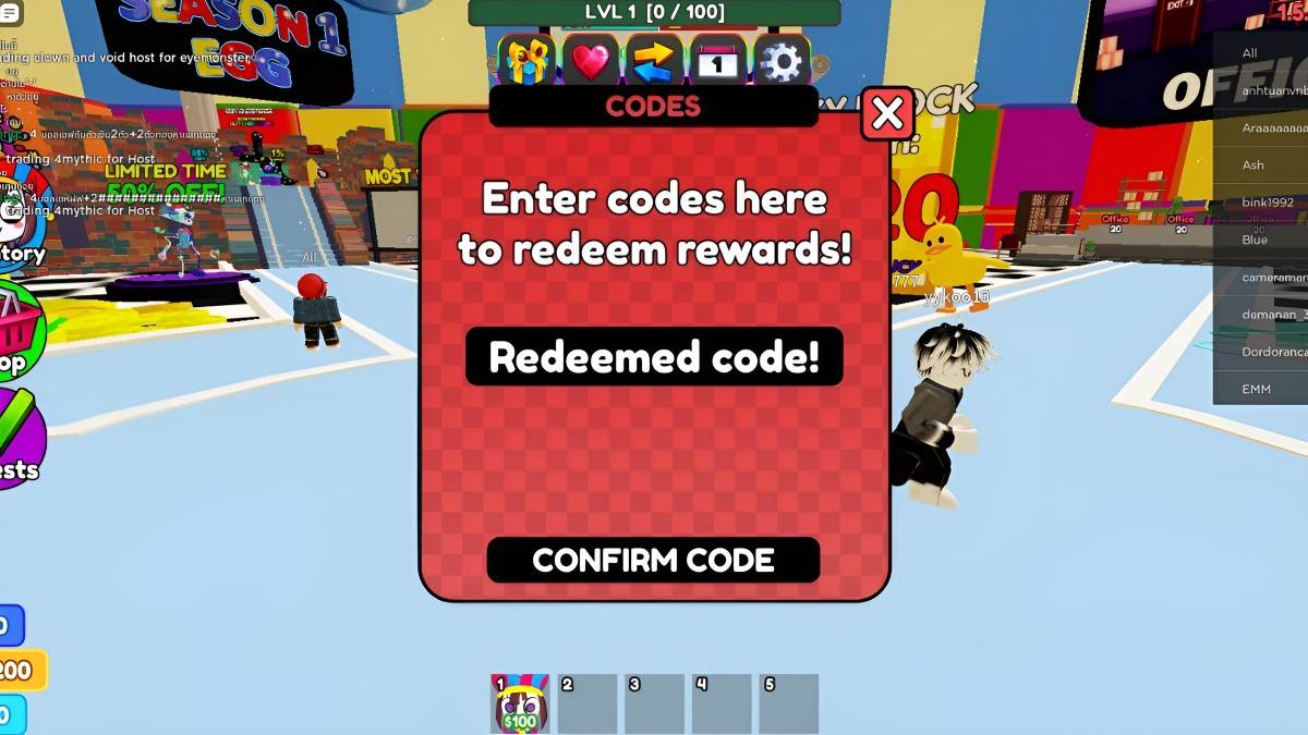 Hướng dẫn cách nhập code Circus Tower Defense bước 3