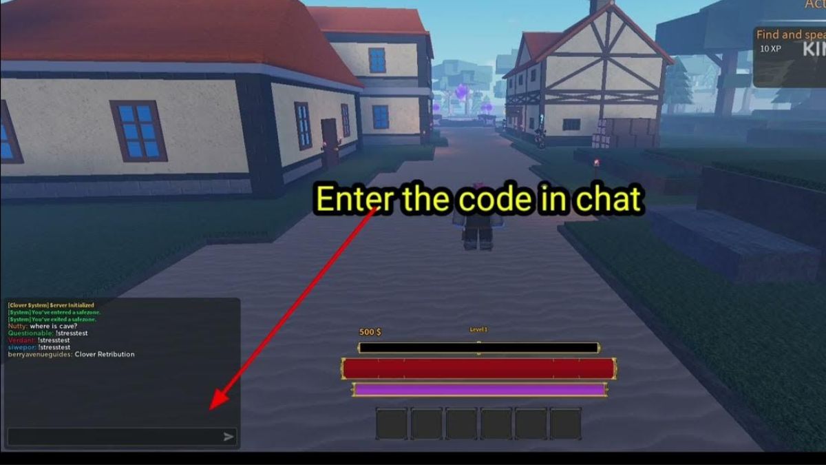 Cách nhập code Clover Retribution bước 2