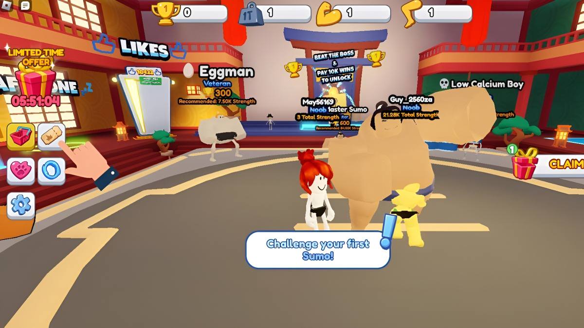 Cách nhập code Sumo Simulator 2025 bước 2