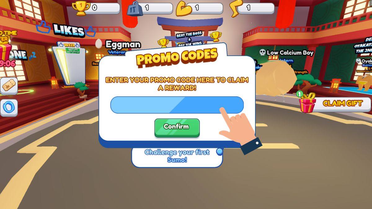 Cách nhập code Sumo Simulator 2025 bước 3