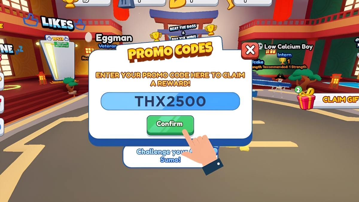 Cách nhập code Sumo Simulator 2025 bước 4