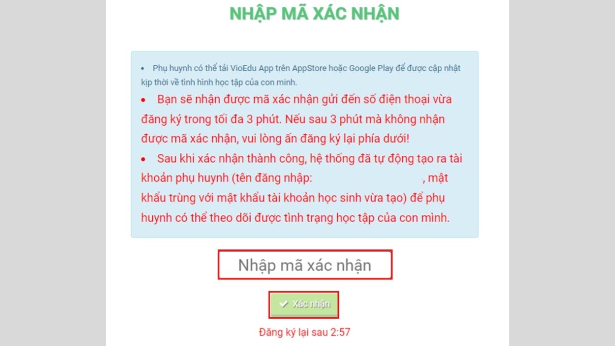 Cách đăng ký tài khoản đấu trường toán học VioEdu bước 3