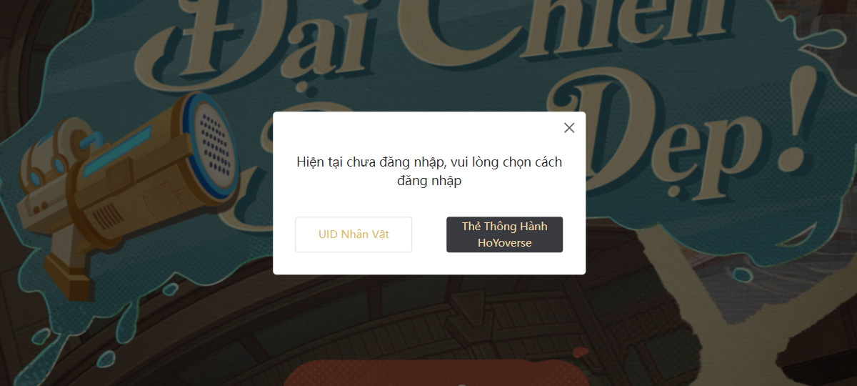 Đăng nhập sự kiện Đại Chiến Dọn Dẹp