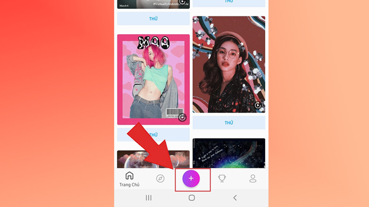 Cách ghép ảnh Tết với App PicsArt bước 1