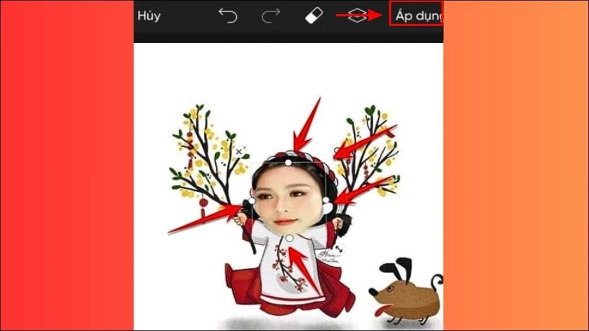 Cách ghép ảnh Tết với App PicsArt bước 5