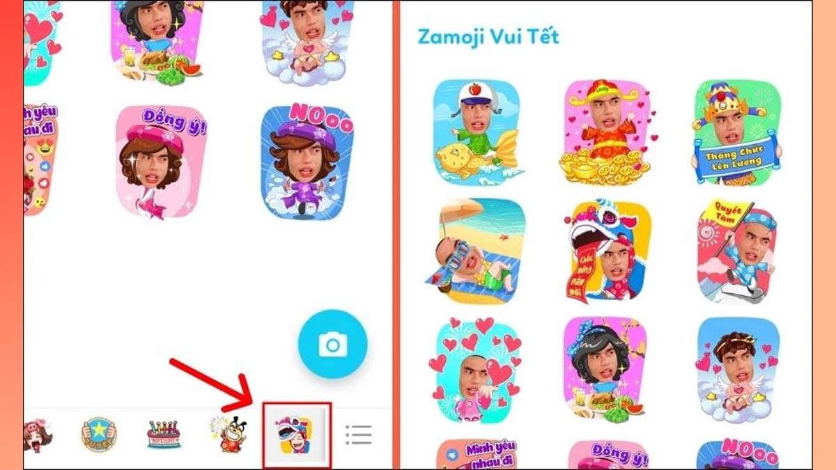 Cách ghép ảnh Tết với App Zamoji bước 3