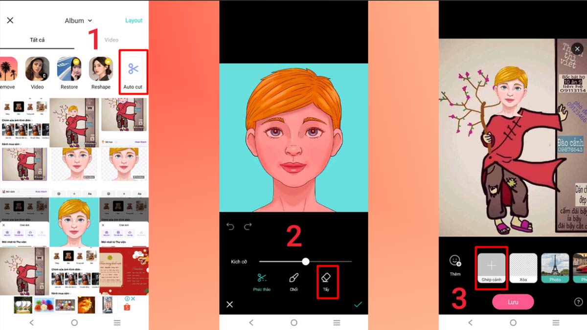 Cách ghép ảnh Tết với App B612