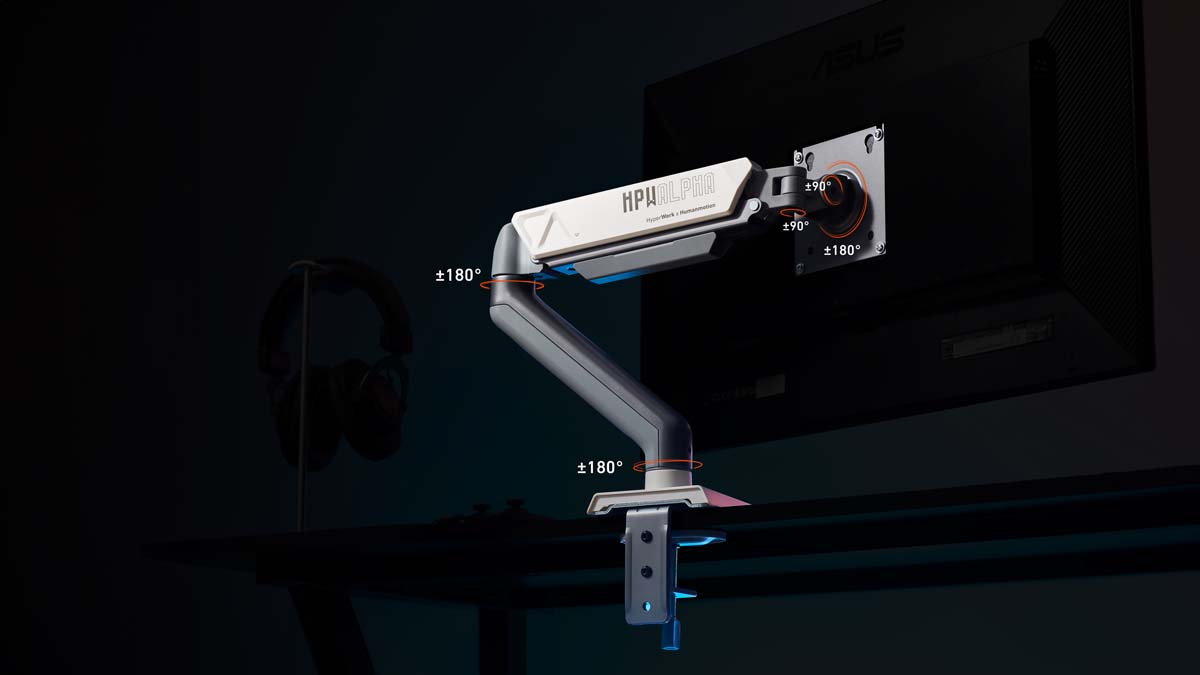 Ngoài cam - đen, HyperWork Alpha còn có lựa chọn màu sắc trắng - đen