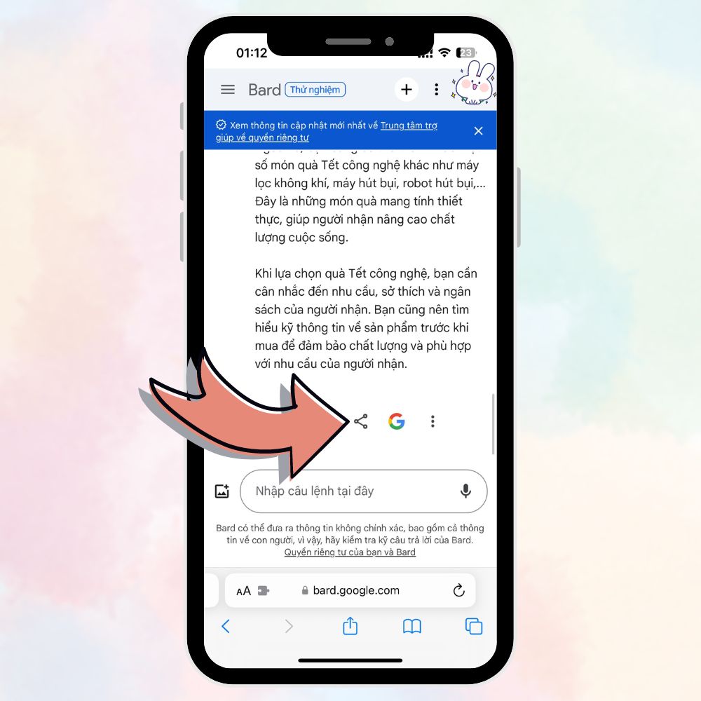 Cách chia sẻ cuộc trò chuyện Google Bard2