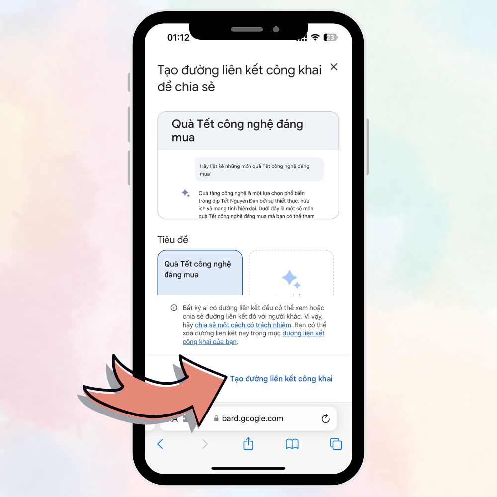 Cách chia sẻ cuộc trò chuyện Google Bard4