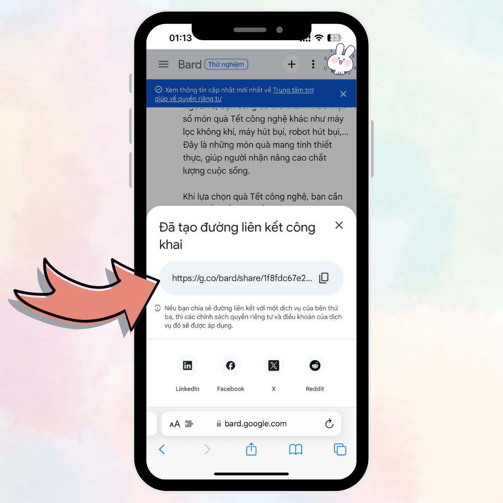 Cách chia sẻ cuộc trò chuyện Google Bard5