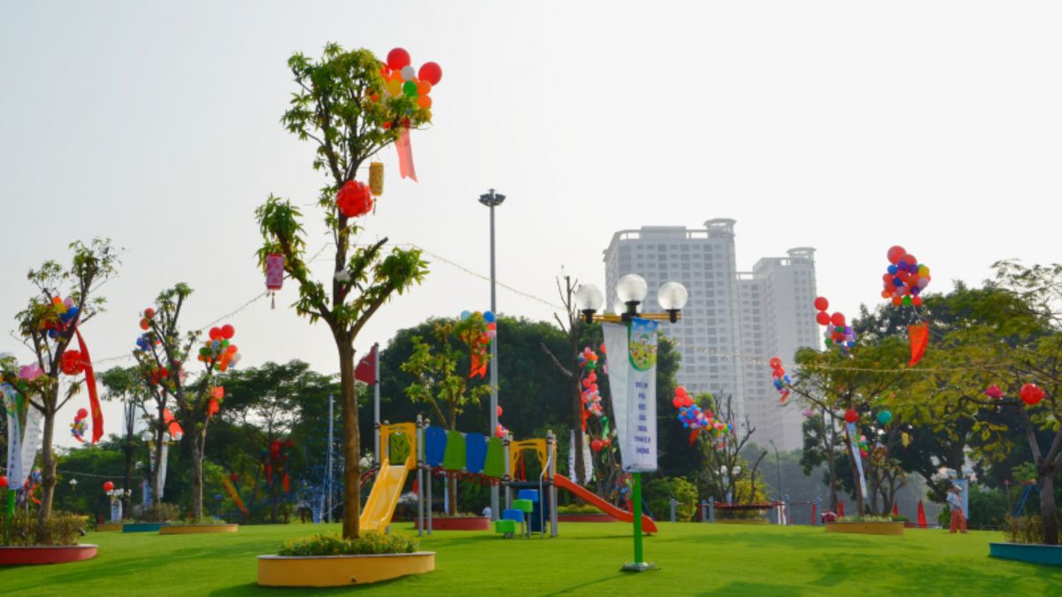 Địa điểm công viên Nghĩa Đôchụp ảnh Tết đẹp ở Hà Nội