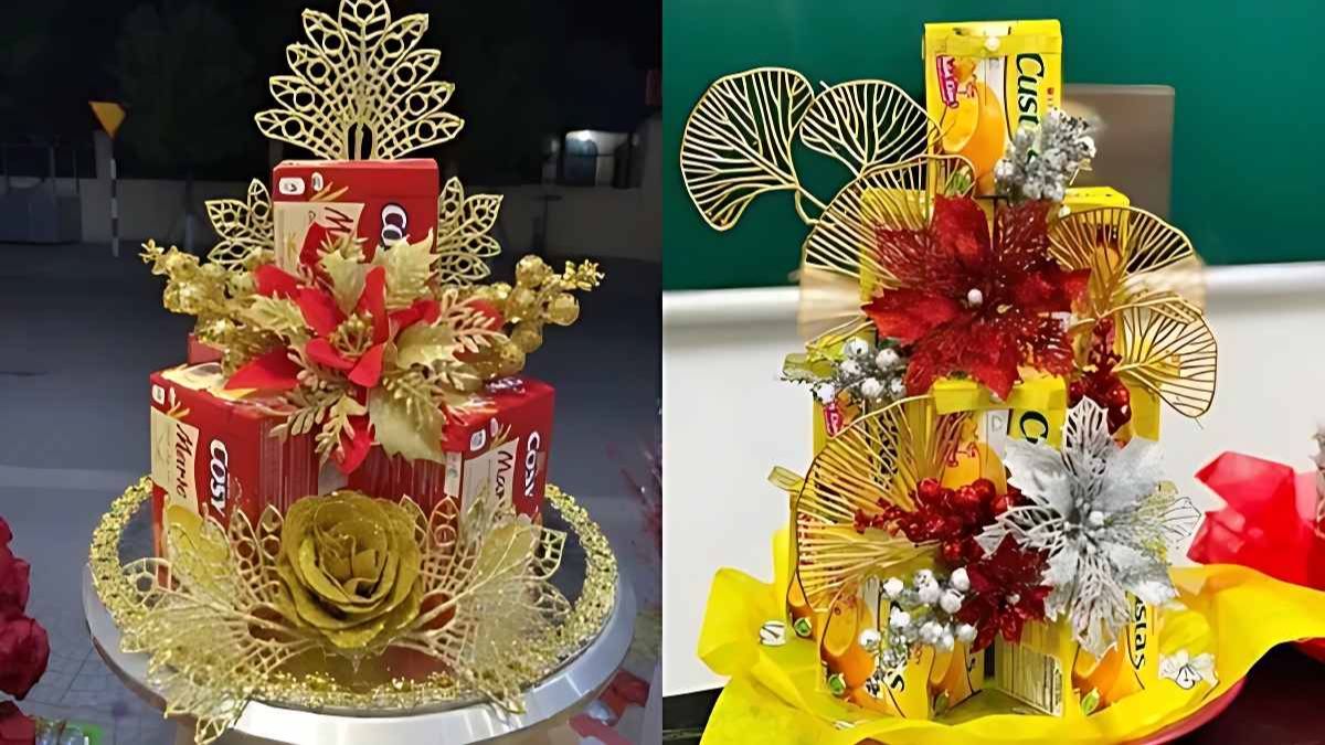 Tháp bánh, bia - Top mẫu hộp quà Tết cao cấp, sang trọng