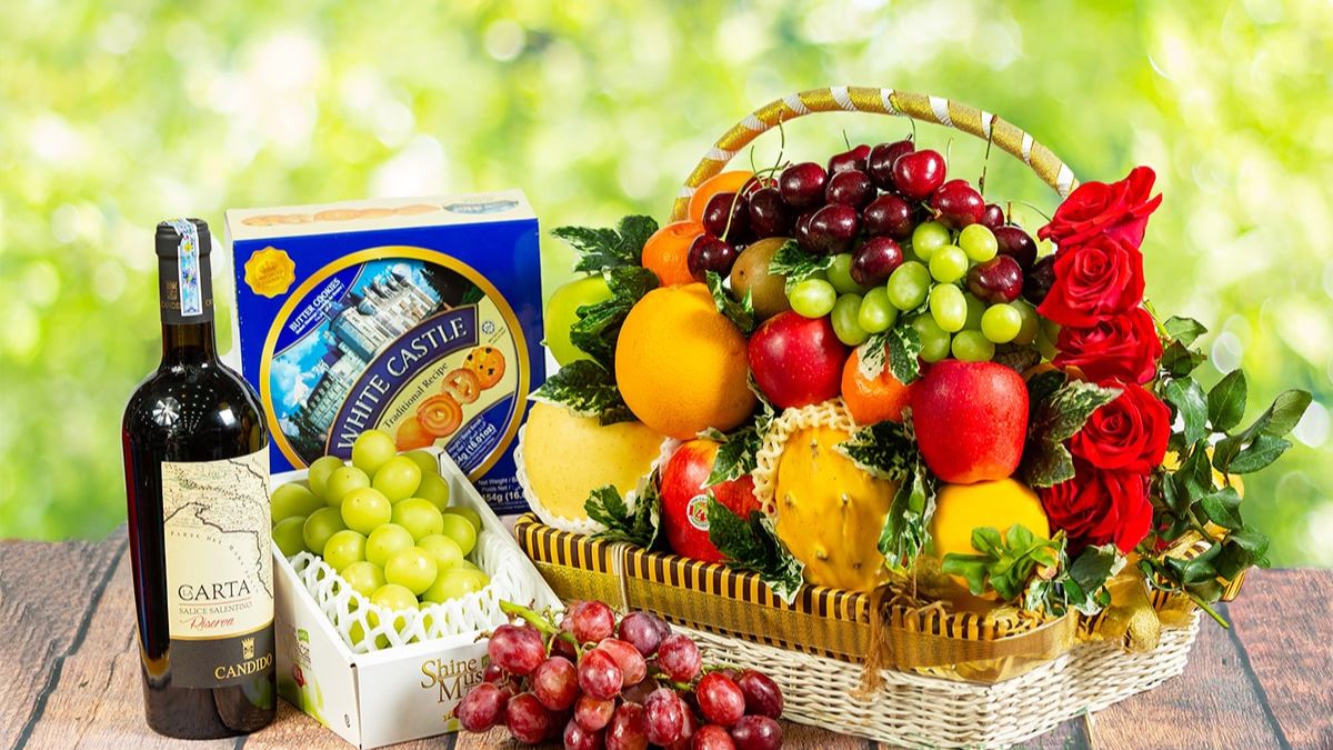 Giỏ quà trái cây nhập khẩu - Top mẫu hộp quà Tết cao cấp, sang trọng