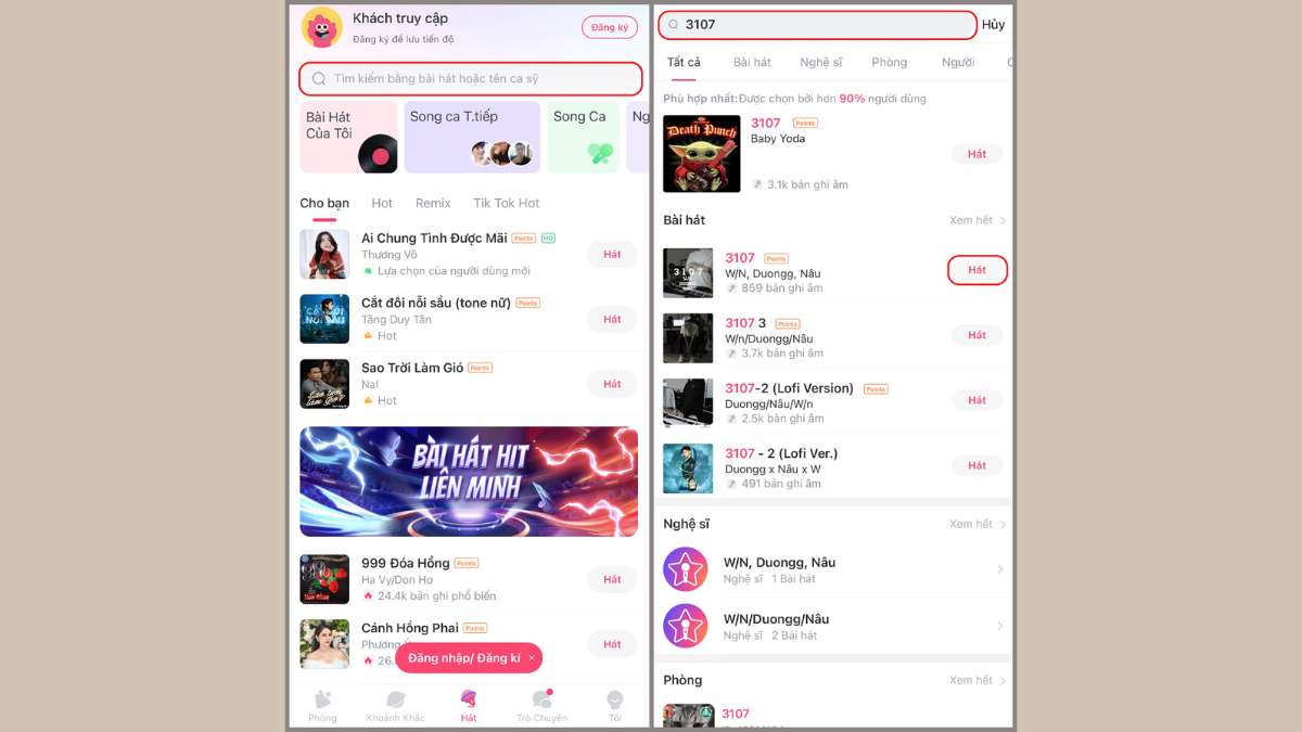 Hướng dẫn sử dụng StarMaker cơ bản bước 1