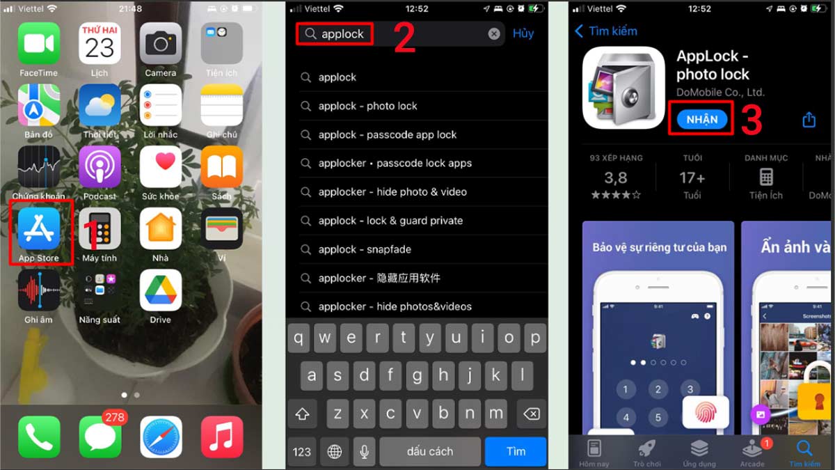 Cách tải Applock cho điện thoại iOS bước 1