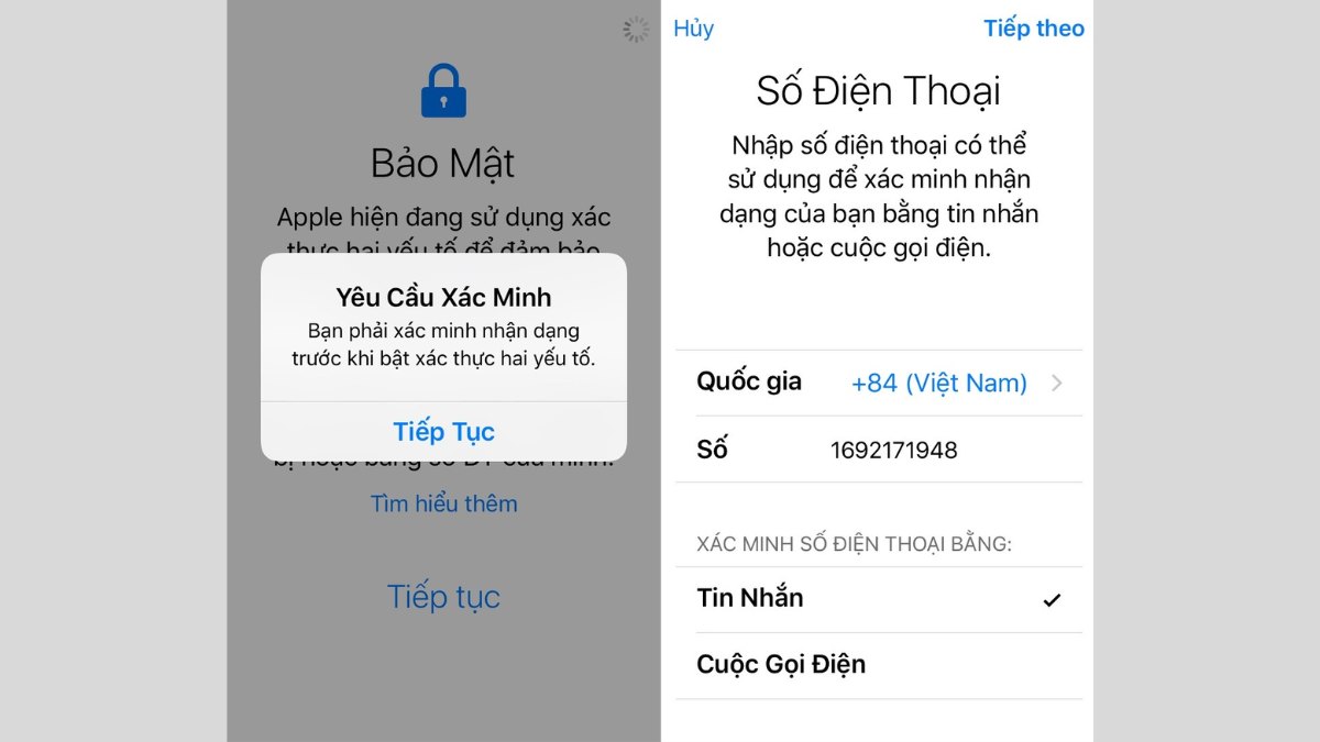 Cách bật xác thực 2 yếu tố iCloud đơn giản bước 3
