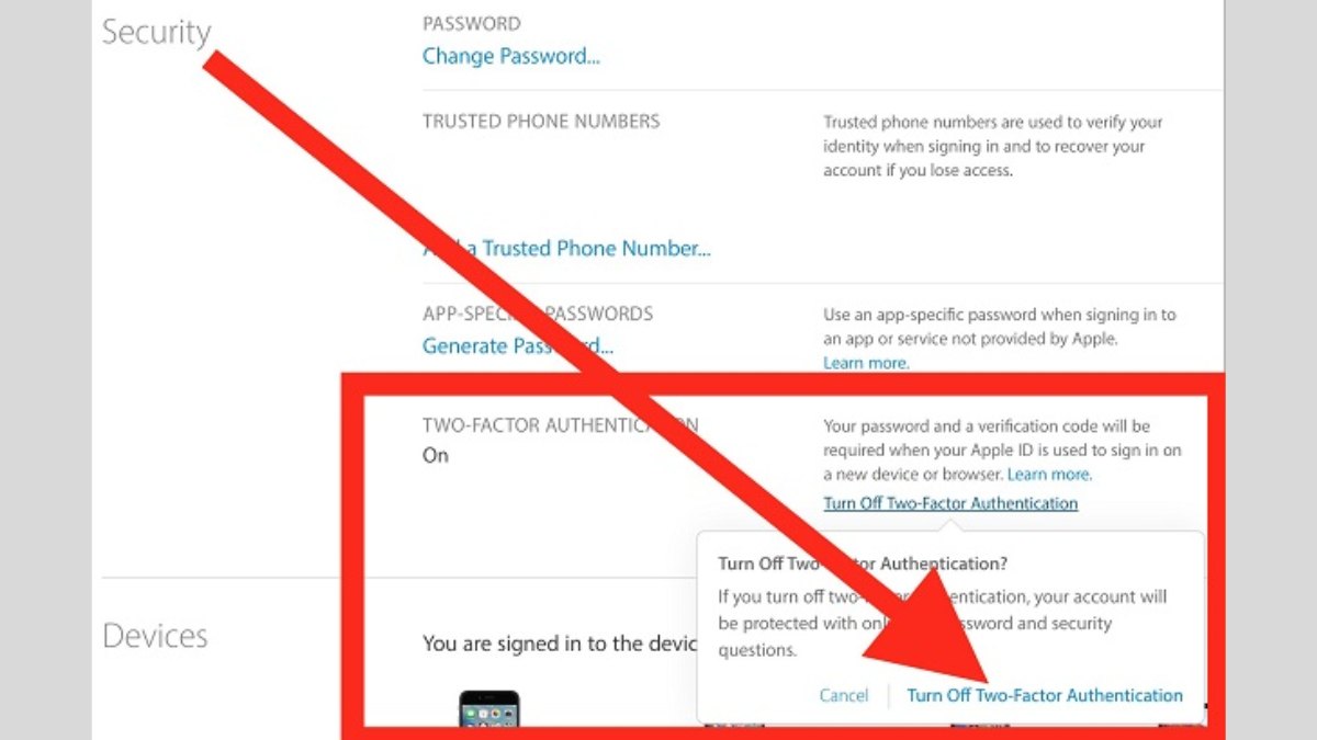 Cách tắt xác thực 2 yếu tố iCloud nhanh chóng bước 1