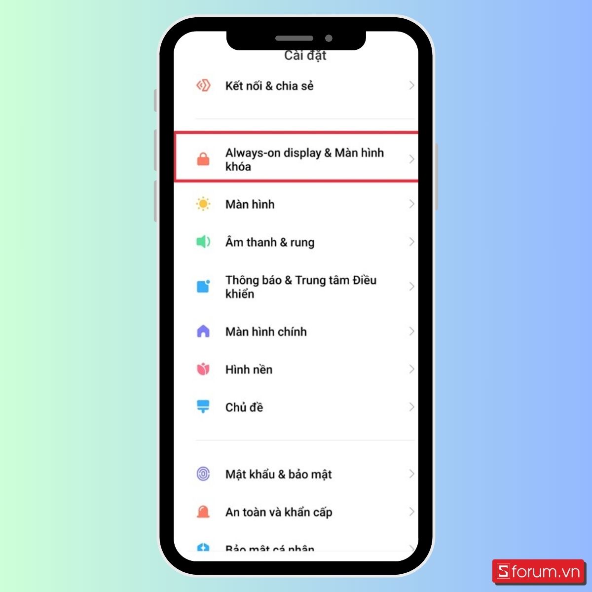 Bật tính năng Always-On Display trên Redmi Note 13 - bước 1