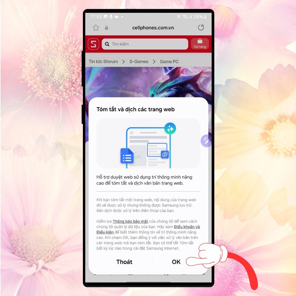 Cách sử dụng tính năng Trình duyệt thông minh trên Samsung Galaxy S24 Series 7