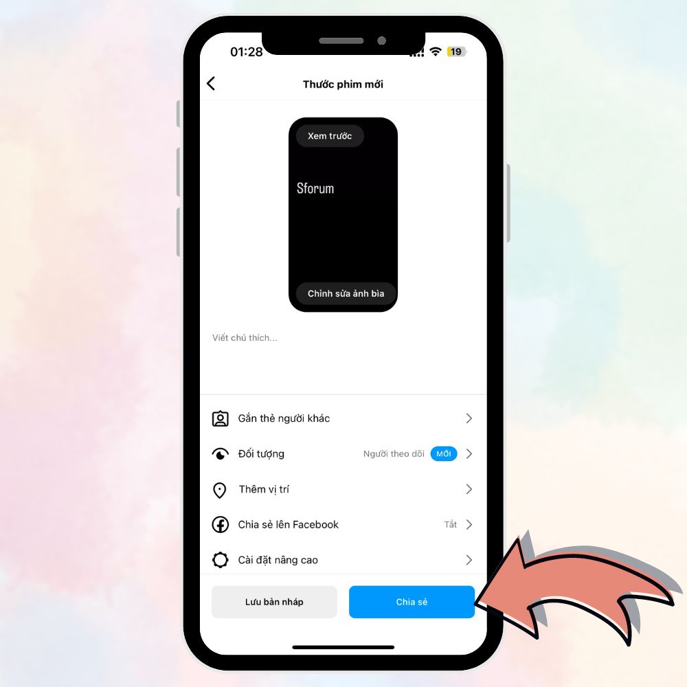 Cách ghim văn bản trong video Reels Instagram chưa đầy 5 giây 7