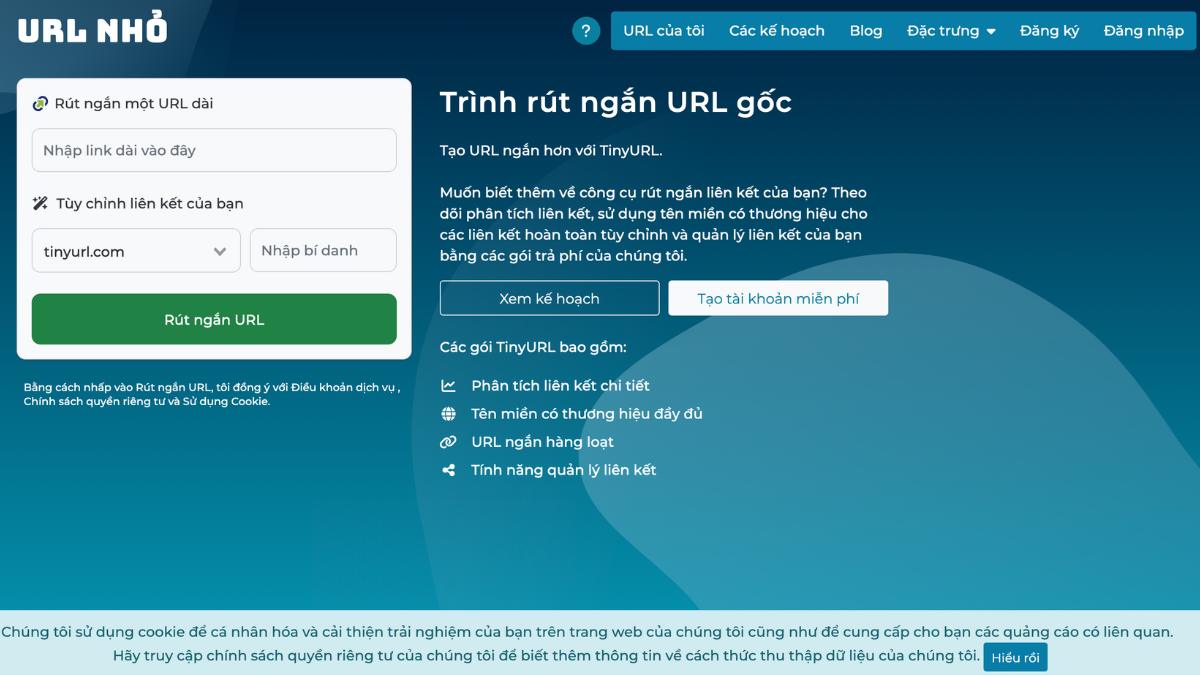 web Rút gọn link