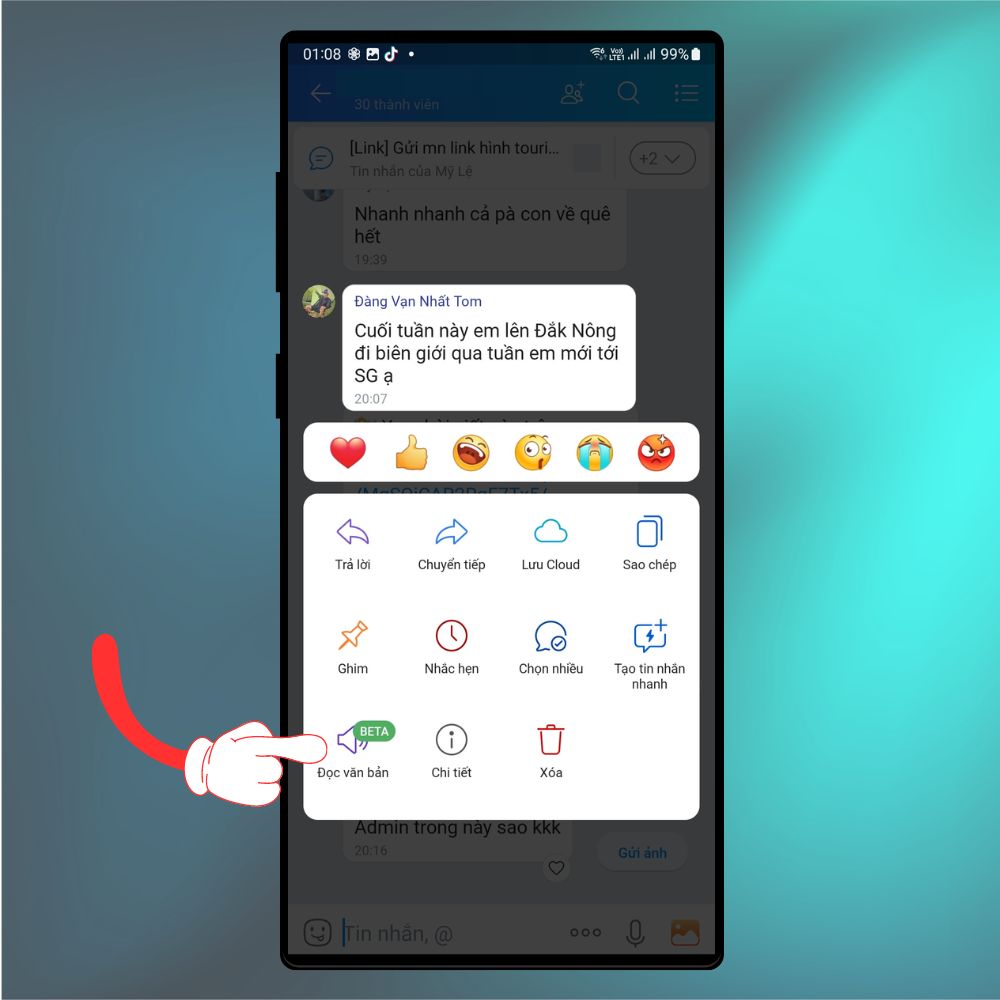 Cách bật đọc tin nhắn Zalo 2