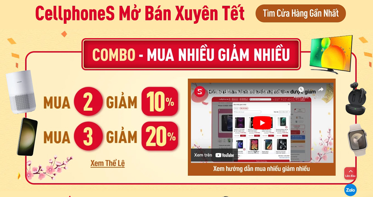 Ưu đãi mua nhiều, giảm nhiều tại CellphoneS