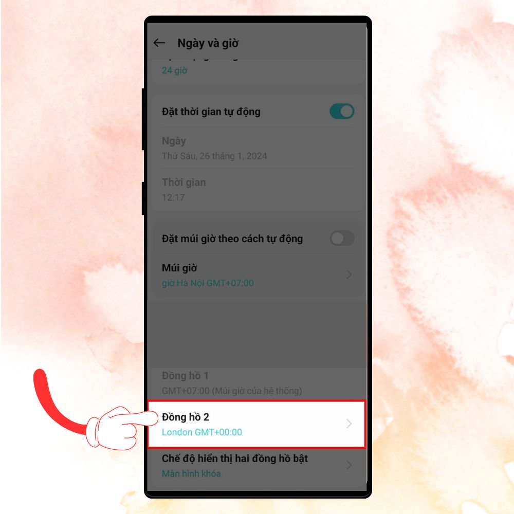 Cách thiết lập đồng hồ kép trên OPPO 4