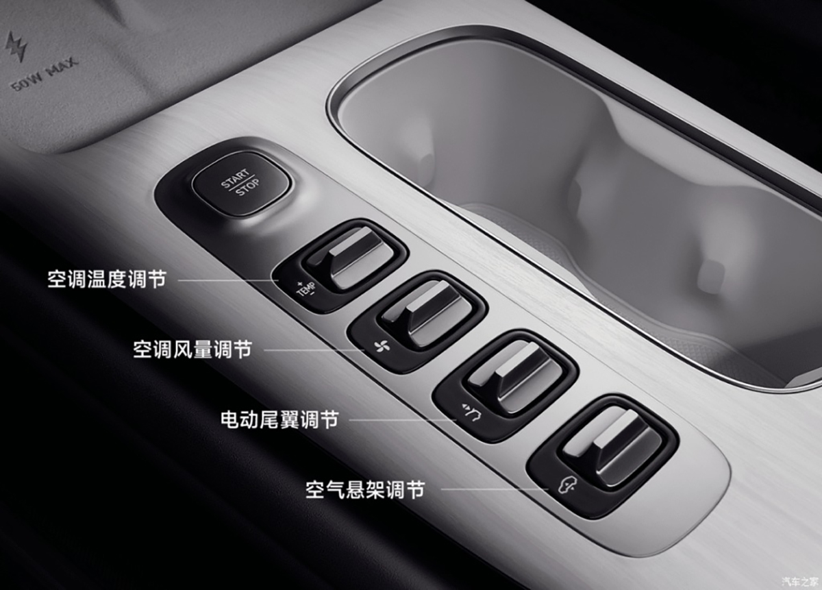Các phím bấm vật lý của mẫu xe điện Xiaomi