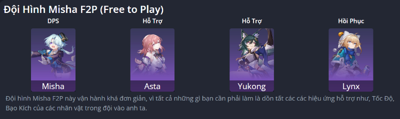 build team Misha Honkai Star Rail