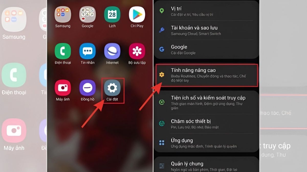 Hướng dẫn cách chạm 2 lần mở màn hình Samsung bước 1
