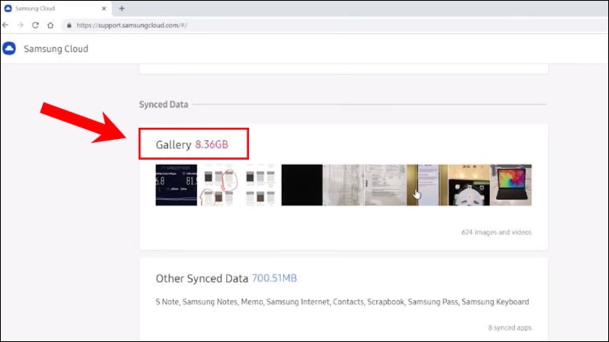 Sử dụng web Samsung Cloud khôi phục ảnh đã xóa