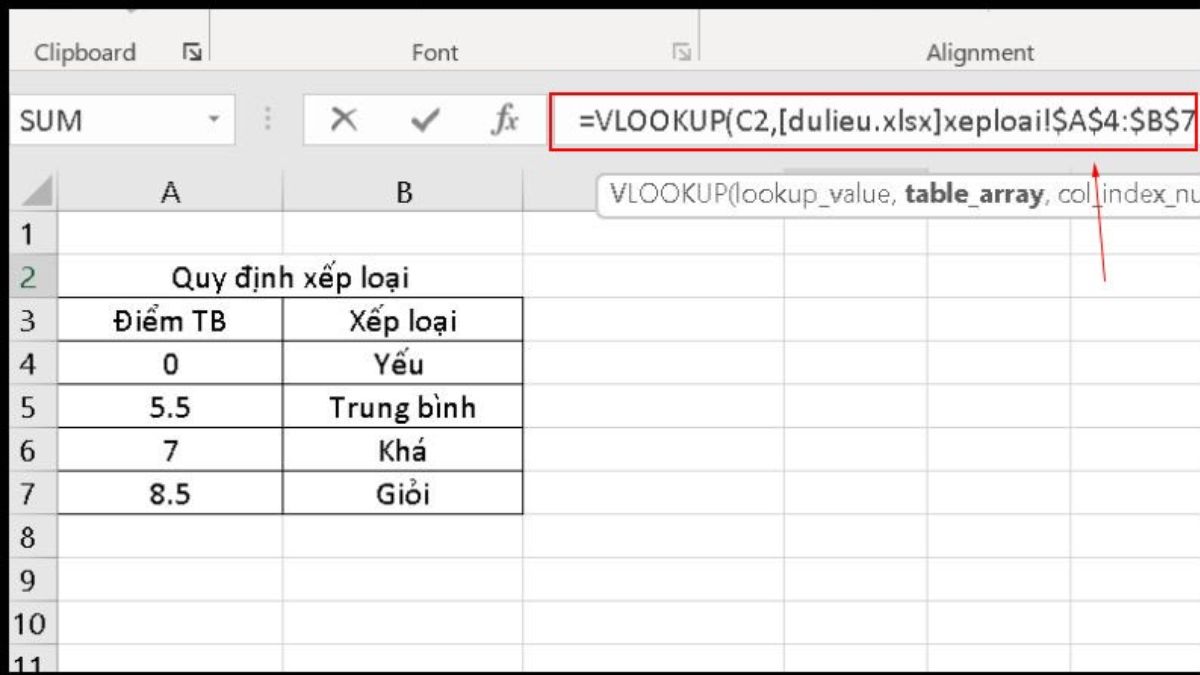 Cách sử dụng hàm VLOOKUP giữa 2 file khác nhau bước 2