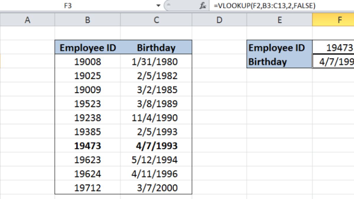 Sử dụng hàm VLOOKUP có điều kiện để tra cứu